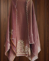 Shimmer Tissue Unstitched Suit Set with All-Over Swarovski Work.